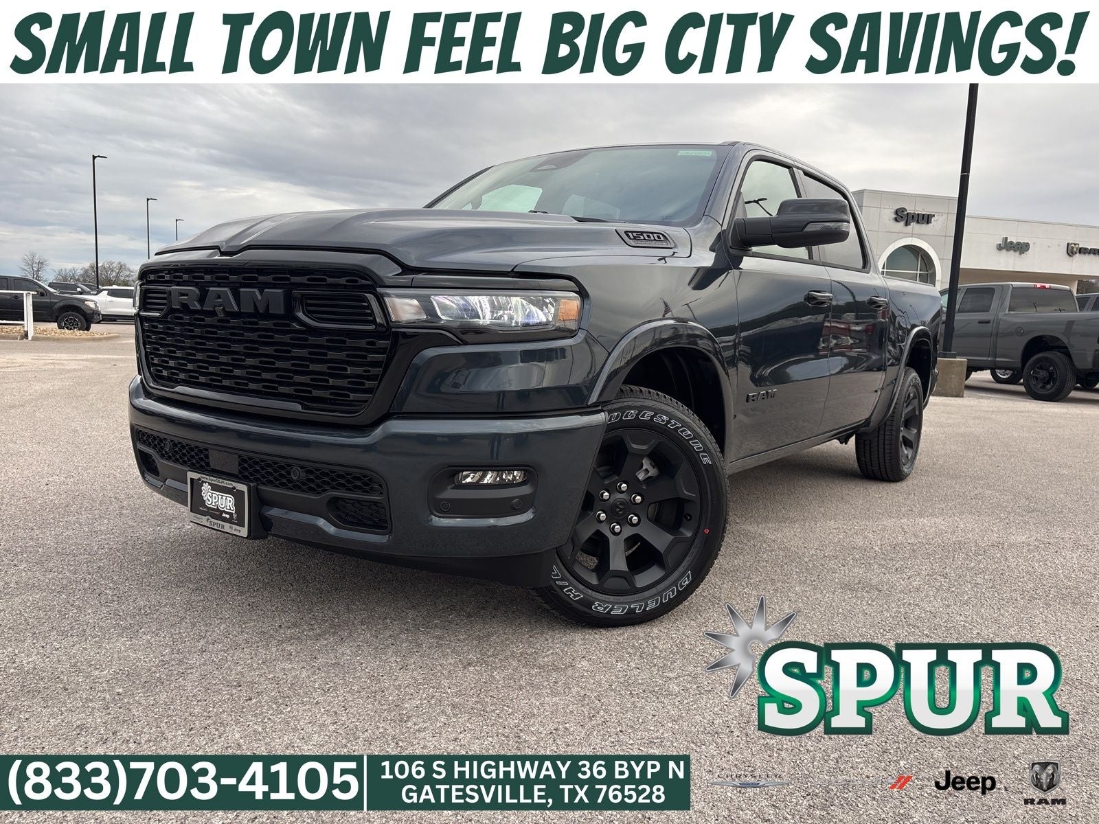 2026 RAM Ram 1500 Lone Star Crew Cab 4x2 5'7' Box in Forged Blue Metallic — front three-quarter view