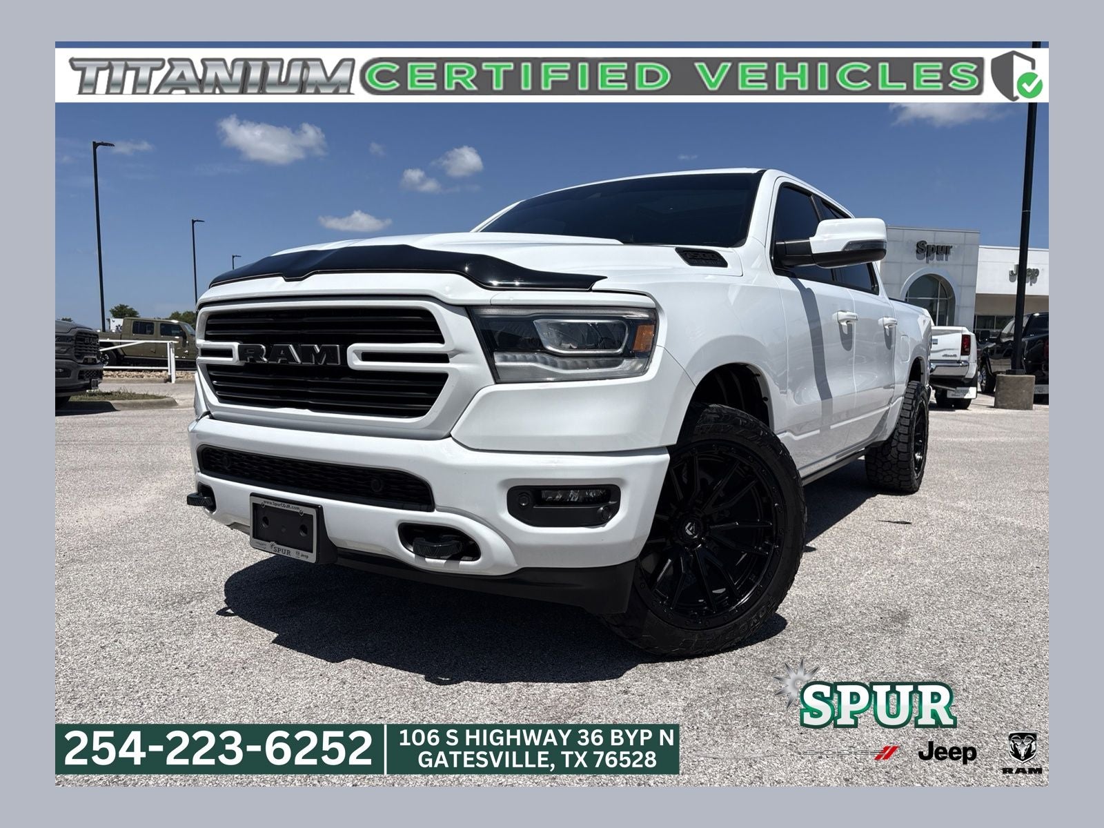 2024 RAM Ram 1500 Laramie Crew Cab 4x4 5'7' Box in Bright White Clearcoat — front three-quarter view
