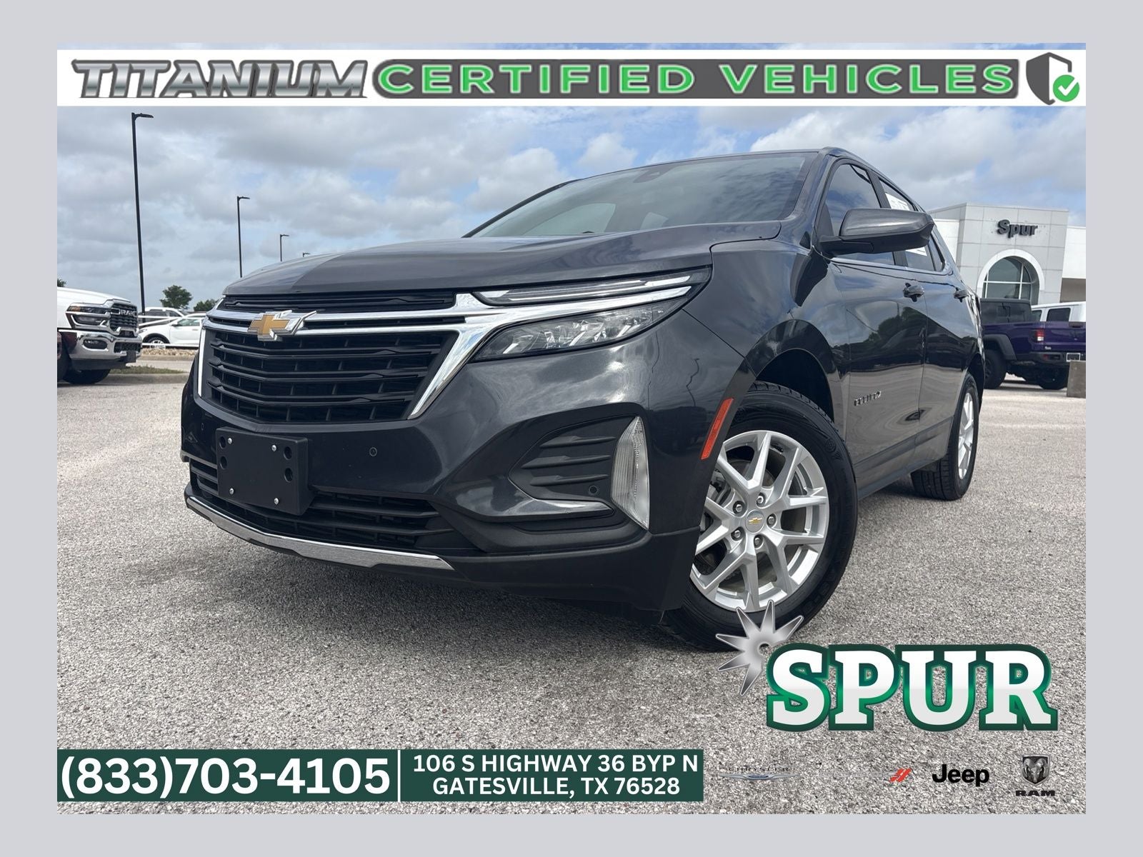 2022 Chevrolet Equinox FWD LT in Iron Gray Metallic — front three-quarter view
