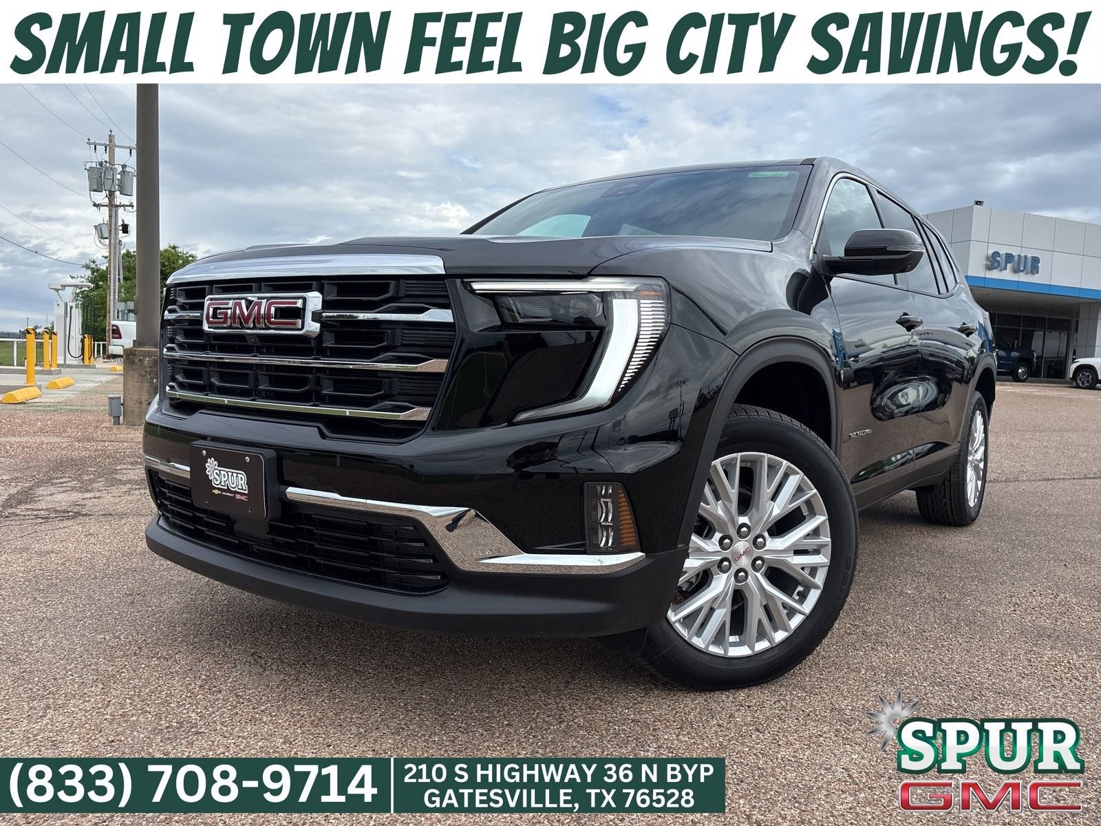 2026 GMC Acadia Elevation in Ebony Twilight Metallic — front three-quarter view