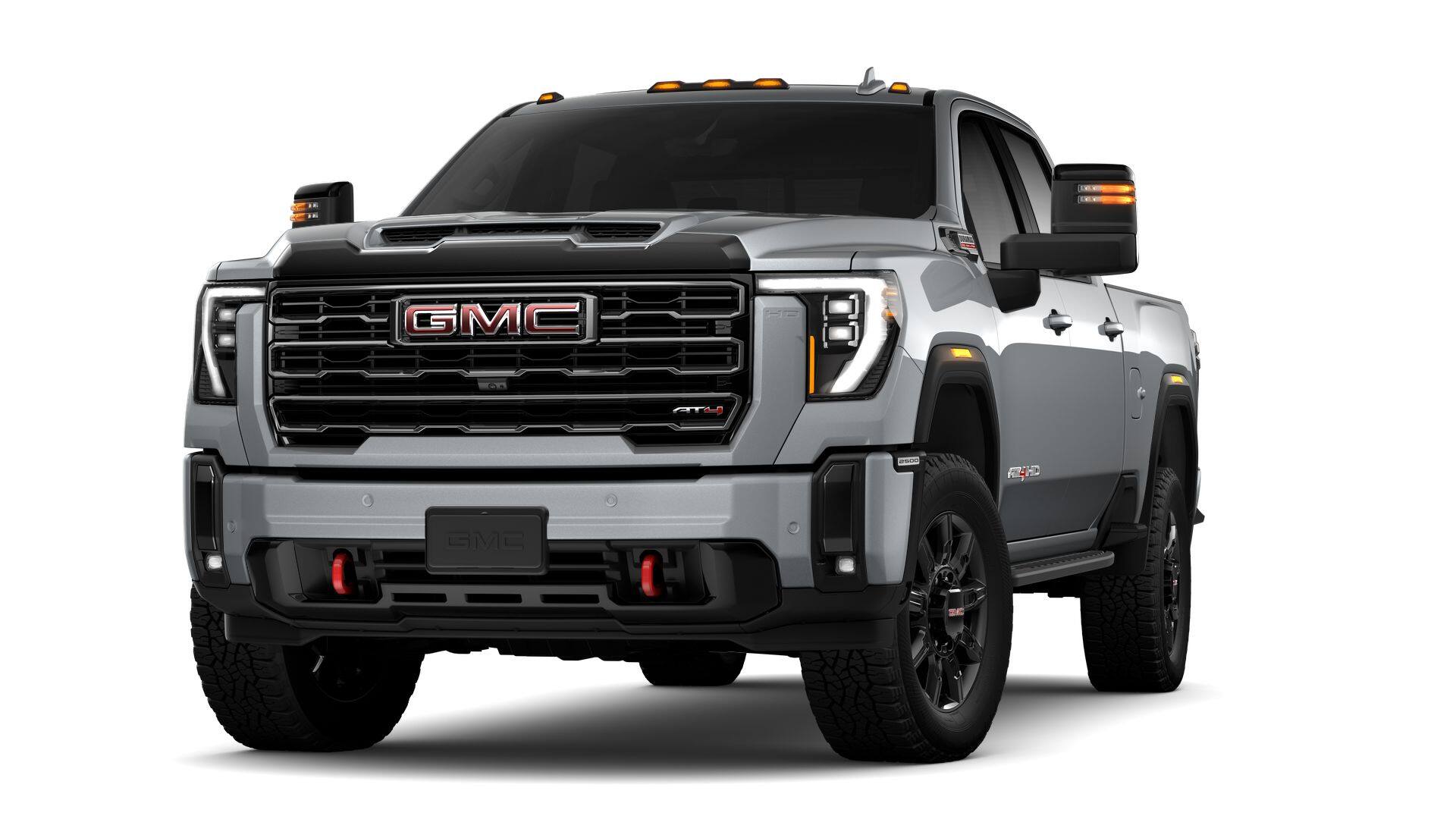 2026 GMC Sierra 2500 HD AT4 in Sterling Metallic — front three-quarter view