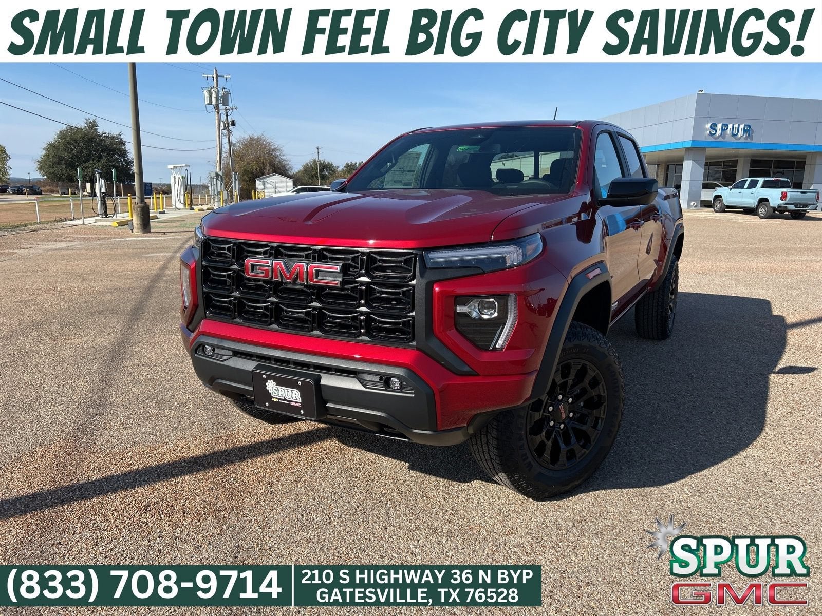 2026 GMC Canyon Elevation in Volcanic Red Tintcoat — front three-quarter view