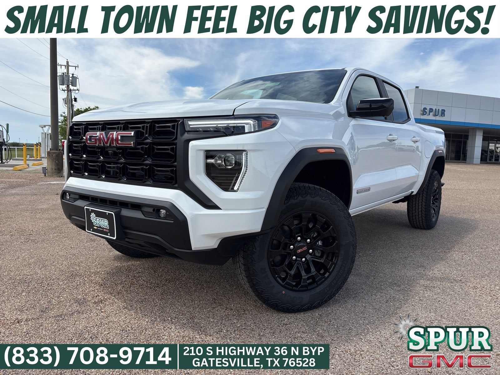 2026 GMC Canyon Elevation in Summit White — front three-quarter view